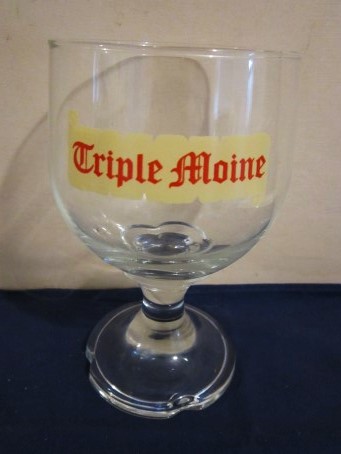 beer glass from the Du Bocq brewery in Belgium with the inscription 'Triple Moine'