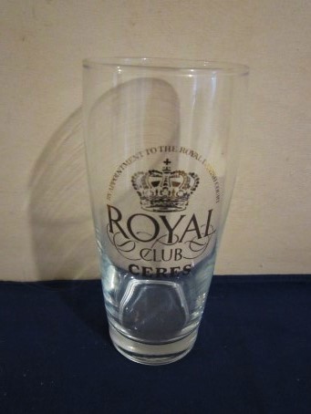 beer glass from the Ceres brewery in Denmark with the inscription 'Royal Club Ceres By Appointment To The Royal Danish Court'