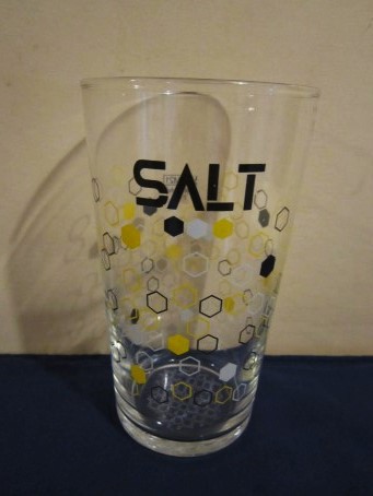 beer glass from the Salt brewery in England with the inscription 'Salt'