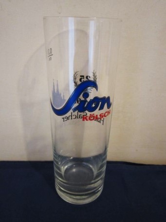 beer glass from the Altstadt brewery in Germany with the inscription 'Sion Kolsch'