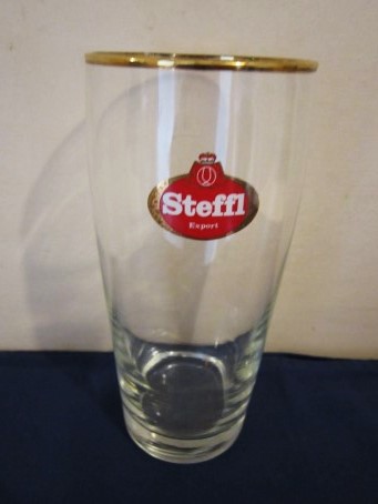 beer glass from the Schwechater brewery in Austria with the inscription 'Steffi Export'