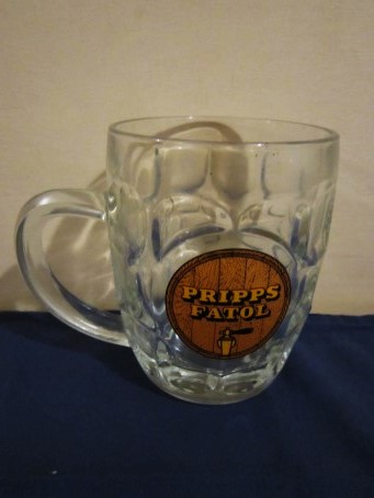 beer glass from the Pripps  brewery in Sweden with the inscription 'Pripps Fatul'