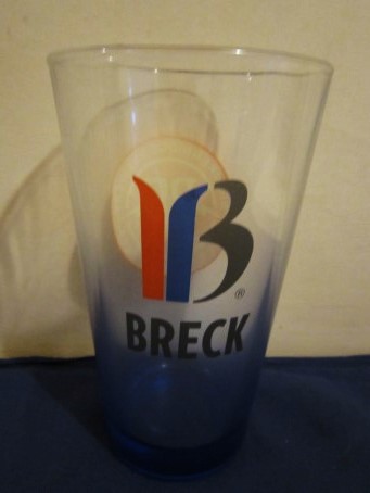 beer glass from the Breckenridge  brewery in U.S.A. with the inscription 'B  Breck'