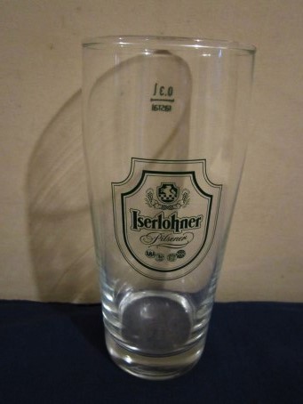 beer glass from the Iserlohner  brewery in Germany with the inscription 'Iserlohner Pilsener'