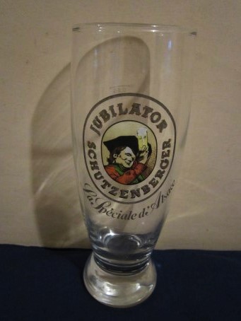 beer glass from the Patrie,Schtzenberger et Cie  brewery in France with the inscription 'Jubilator Schutzenberger La Speciale De Alsace'