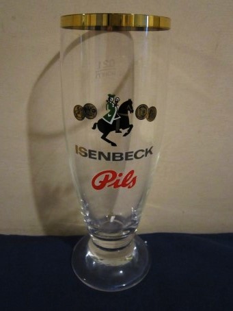 beer glass from the Warsteiner brewery in Germany with the inscription 'Isenbeck Pils'