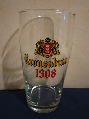 beer glass from the Molson Coors brewery in Canada with the inscription 'Kronenbrau 1308, Anno 1308'