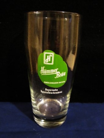 beer glass from the Hummer  brewery in Germany with the inscription 'Hummer Brau Dingolshausen/Bayern Bayerische Spezialbierbrauerei '