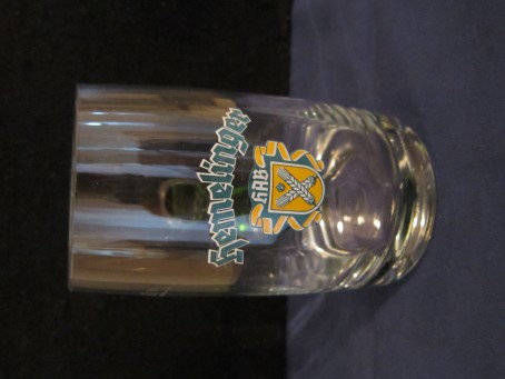 beer glass from the Hemelinger Getrnke Ahlers  brewery in Germany with the inscription 'Hemelinger Hab'