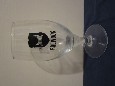 beer glass from the Brew Dog brewery in Scotland with the inscription 'Brewdog'