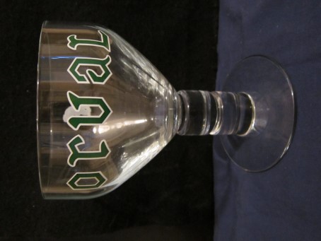 beer glass from the Orval brewery in Belgium with the inscription 'Orval'