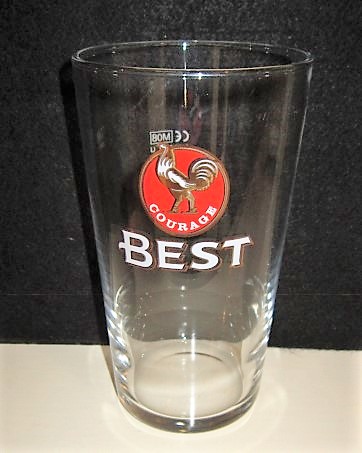 beer glass from the Courage brewery in England with the inscription 'Courage Best'