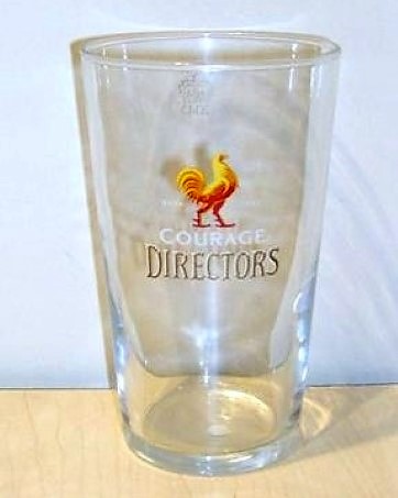 beer glass from the Courage brewery in England with the inscription 'Courage Directors'
