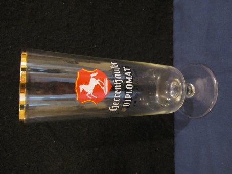 beer glass from the Herrenhauser brewery in Germany with the inscription 'Herrenhauser'