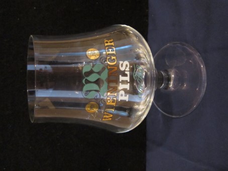 beer glass from the MC Wieninger brewery in Germany with the inscription 'Wieninger Pils'