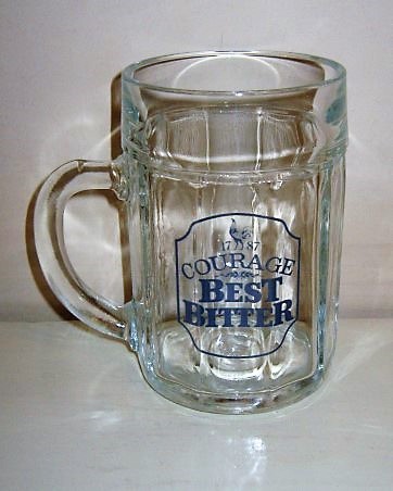 beer glass from the Courage brewery in England with the inscription '1787 Courage Best Bitter'