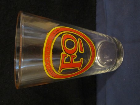 beer glass from the Fordham & Dominion brewery in U.S.A. with the inscription 'FO Fordham Brewing Company Established 1703'