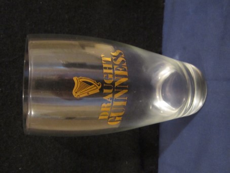 beer glass from the Guinness  brewery in Ireland with the inscription 'Draught Guinness'