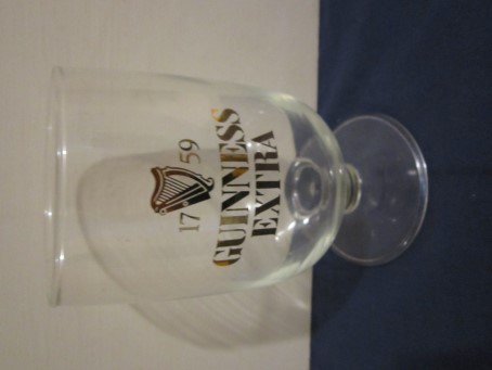 beer glass from the Guinness  brewery in Ireland with the inscription '1759 Guinness Extra'