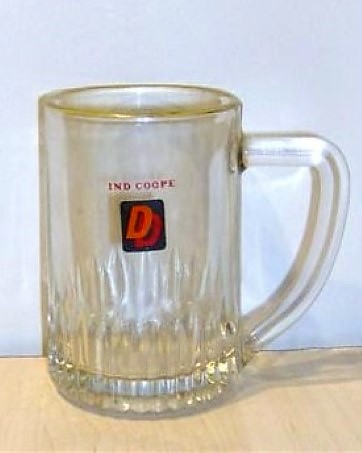 beer glass from the Ind Coope brewery in England with the inscription 'Ind Coope DD'