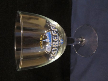 beer glass from the Lefebvre brewery in Belgium with the inscription 'Floreffe Anno 1121'