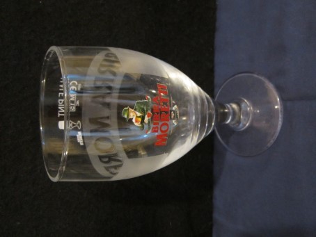 beer glass from the Moretti brewery in Italy with the inscription 'Birra Moretti '