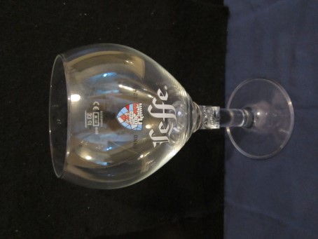 beer glass from the Leffe brewery in Belgium with the inscription 'Leffe Anno 1240'