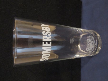 beer glass from the Carlsberg brewery in Denmark with the inscription 'Somersby'