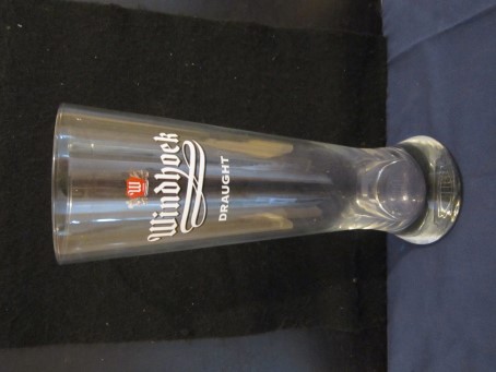 beer glass from the Namibia Breweries brewery in Namibia with the inscription 'Windhoek Draught'