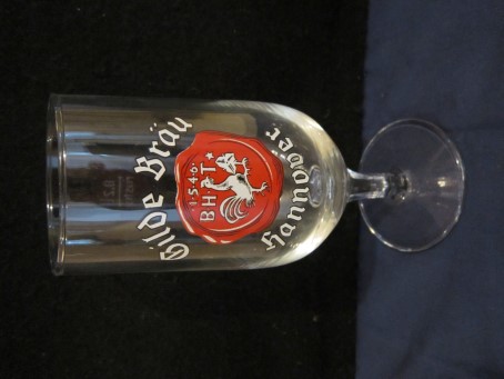 beer glass from the Gilde brewery in Germany with the inscription 'Gilde Brau Hannover'