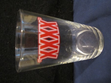 beer glass from the Castlemaine brewery in Australia with the inscription 'XXXX'