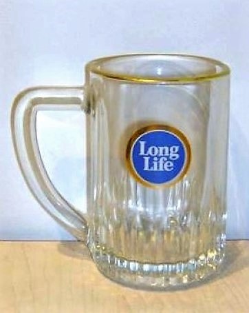 beer glass from the Ind Coope brewery in England with the inscription 'Long Life'