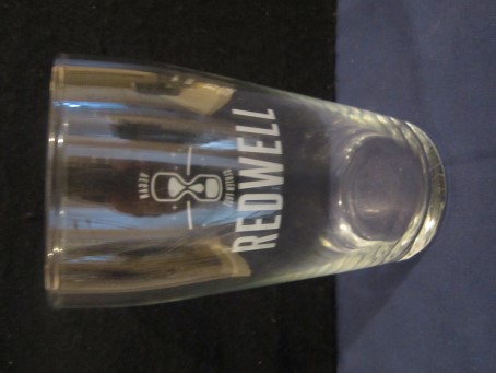 beer glass from the Redwell brewery in England with the inscription 'Redwell'
