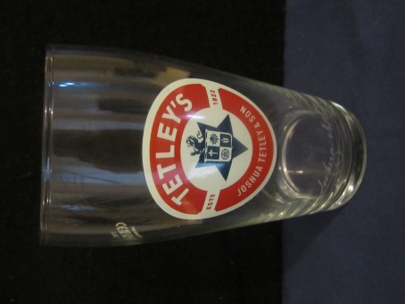 beer glass from the Tetley's brewery in England with the inscription 'Tetley's ESTD 1822 Joshua Tetley & Son '