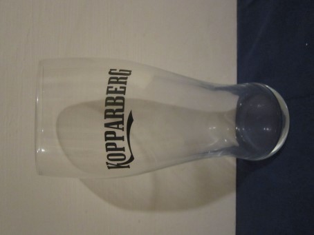 beer glass from the Kopparberg brewery in Sweden with the inscription 'Kopparberg'