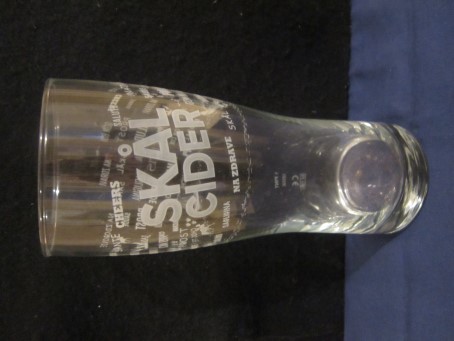 beer glass from the Swedish Cider Company brewery in Sweden with the inscription 'Skal Cider'