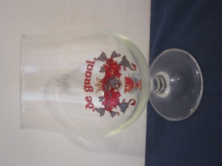 beer glass from the De Graal brewery in Belgium with the inscription 'De Graal'