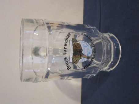 beer glass from the Gouden Boom  brewery in Belgium with the inscription 'Brugs Witibier Blanche De Bruges'