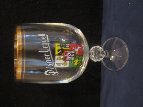 beer glass from the Pilsner Urquell brewery in Czech Republic with the inscription 'Pilsner Urquell'