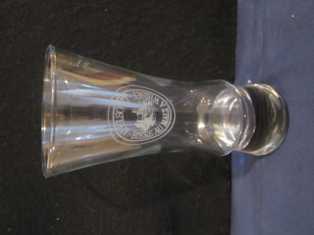 beer glass from the Adelscott brewery in France with the inscription 'Adelscott Biere Au Mait A Whisky'