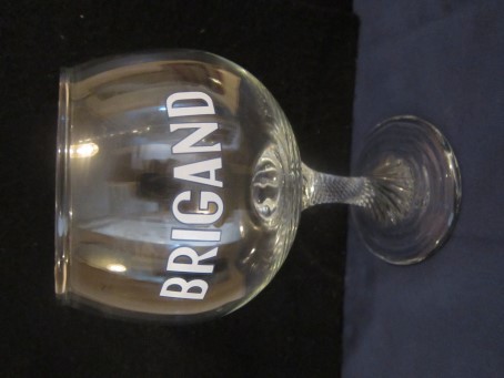 beer glass from the Brigand brewery in Belgium with the inscription 'Brigand'