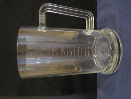 beer glass from the Staropramen brewery in Czech Republic with the inscription 'Staropramen'