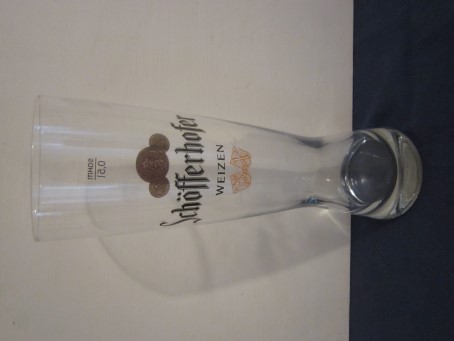 beer glass from the Schfferhofer brewery in Germany with the inscription 'Schofferhoffer Weizen'