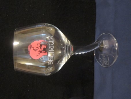 beer glass from the Delirium brewery in Belgium with the inscription 'Delirium'