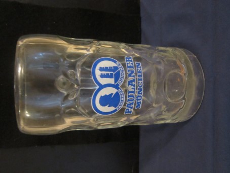beer glass from the Palmbrau brewery in Germany with the inscription 'Paulaner Munchen'