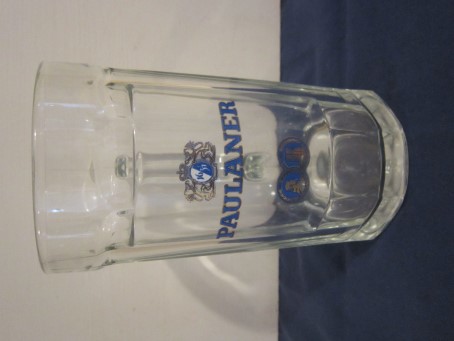 beer glass from the Paulaner brewery in Germany with the inscription 'Paulaner'