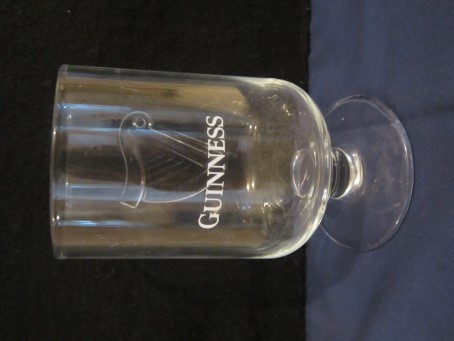 beer glass from the Guinness  brewery in Ireland with the inscription 'Guinness'