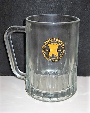 beer glass from the St. Austlell  brewery in England with the inscription 'St. Austlell Brewery Independent Family Brewers'