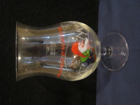 beer glass from the d'Achouffe brewery in Belgium with the inscription 'Brasserie D'achouffe'