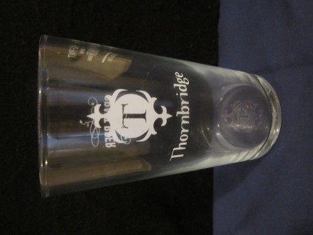 beer glass from the Thornbridge brewery in England with the inscription 'Thornbridge '